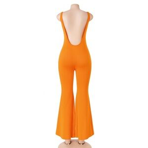 Bold Orange Flared Women's Jumpsuit
